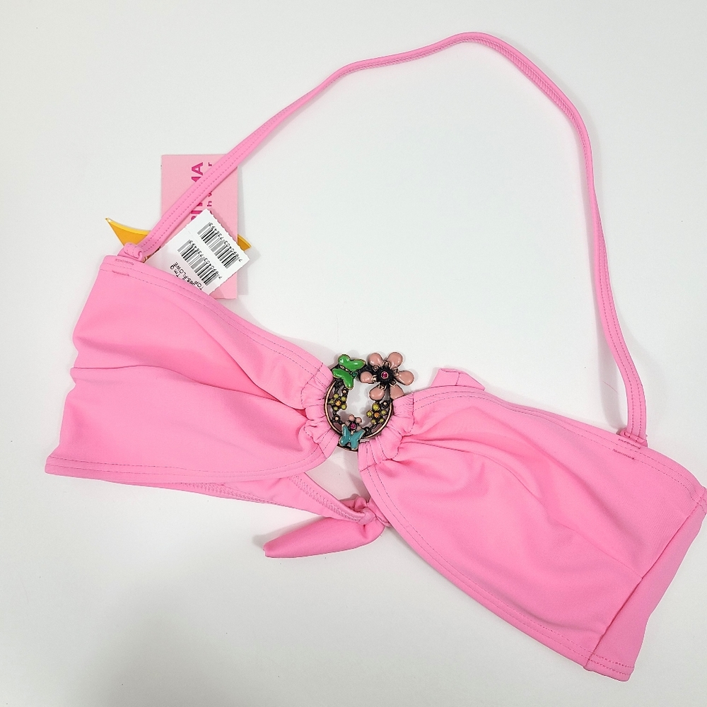 Cia Maritima Pink Rhinestone Butterfly Bikini Top